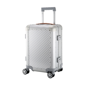 五金优选 铝镁合金拉杆箱斜口银20寸行李箱登机箱
