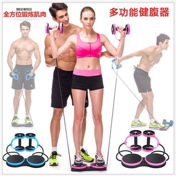 多功能健腹轮 拉绳锻炼健身器材 家用收腹滚轮运动