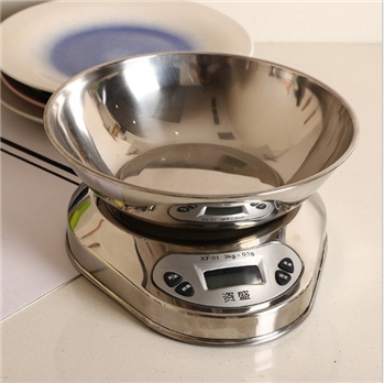 电子不锈钢烘焙秤5kg/1g精准家用厨房秤带碗称药秤3kg/0.1g营养秤